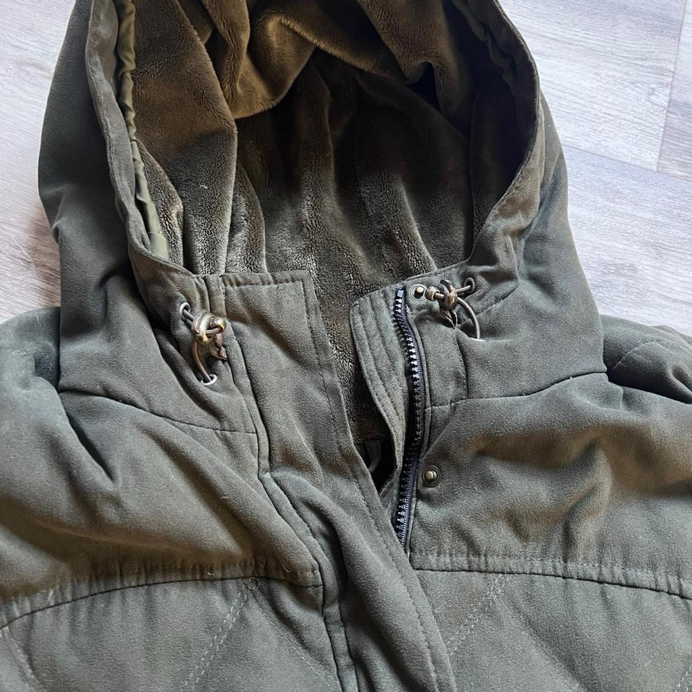 L.L. Bean Olive Quilted Hooded Puffer Coat - Picture 2 of 9